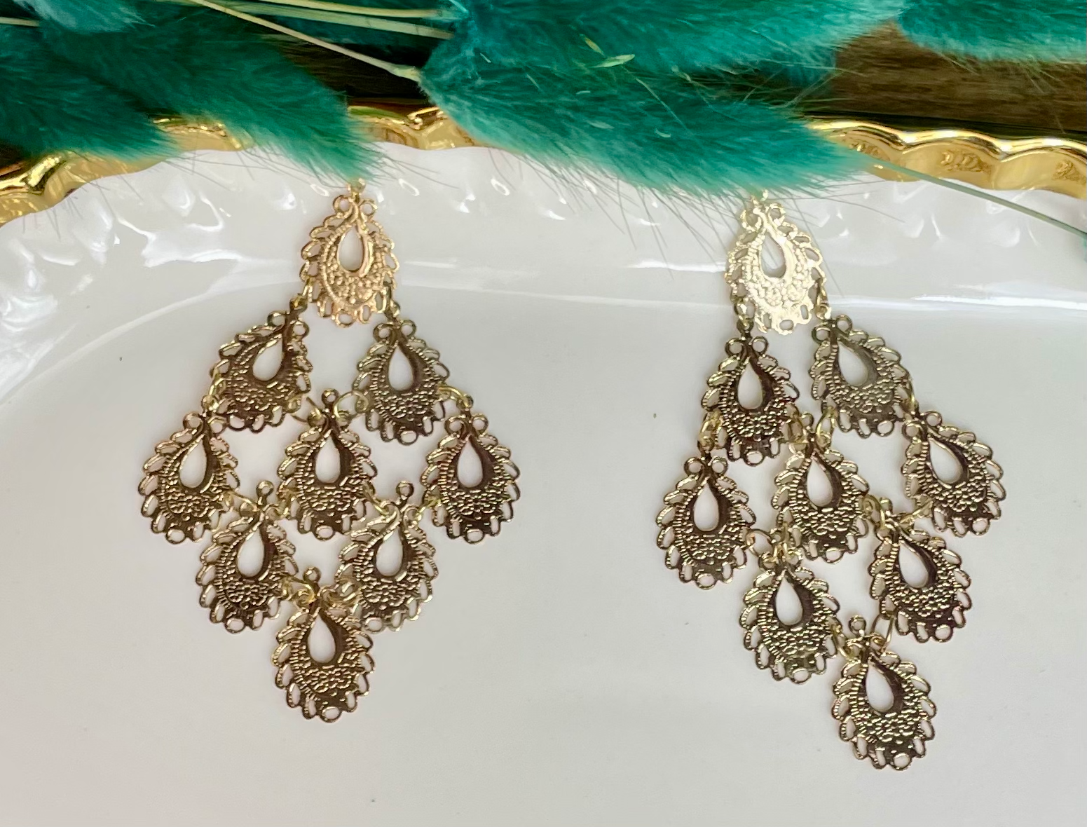 Gold Chandelier Earrings