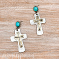 Vintage Turquoise Cross Earrings
