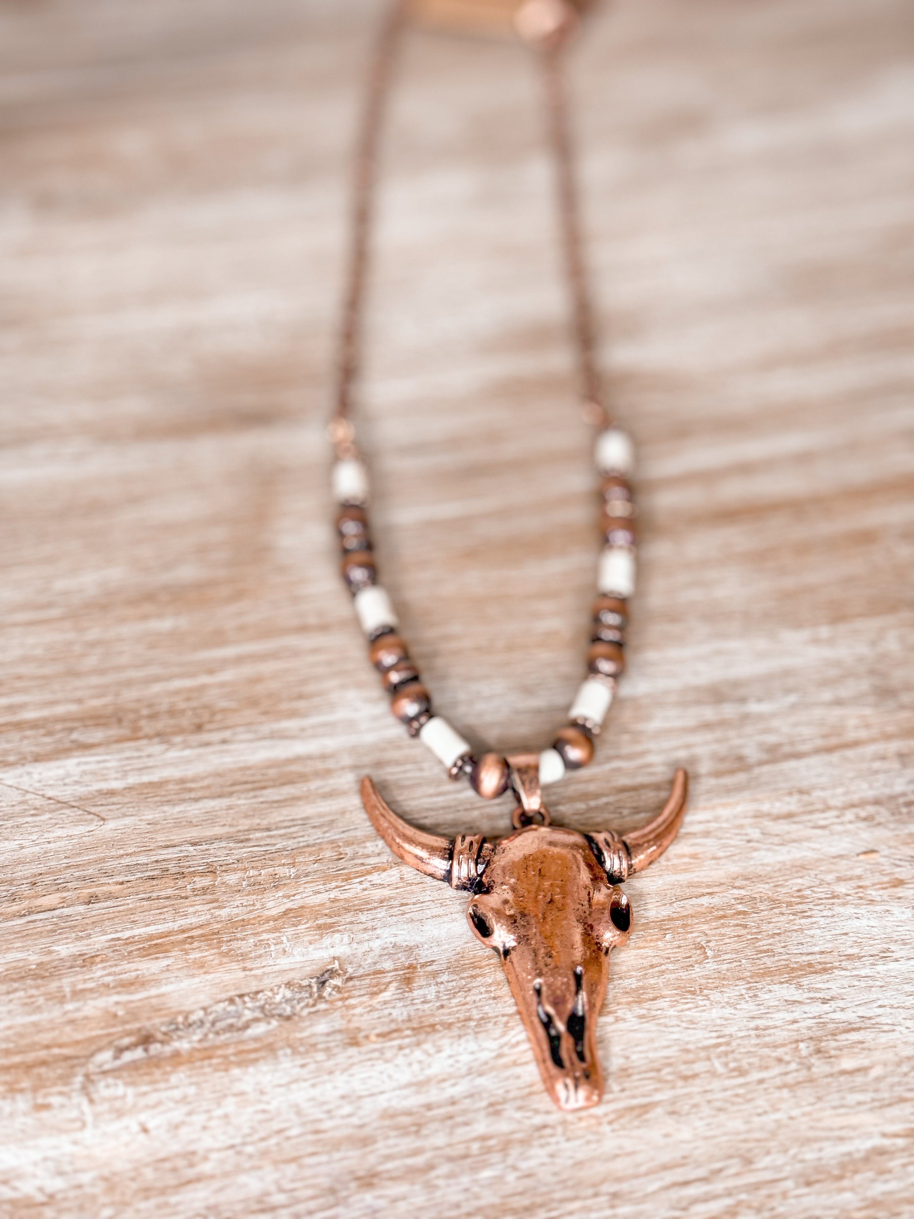 Steer Head Pendant Necklace