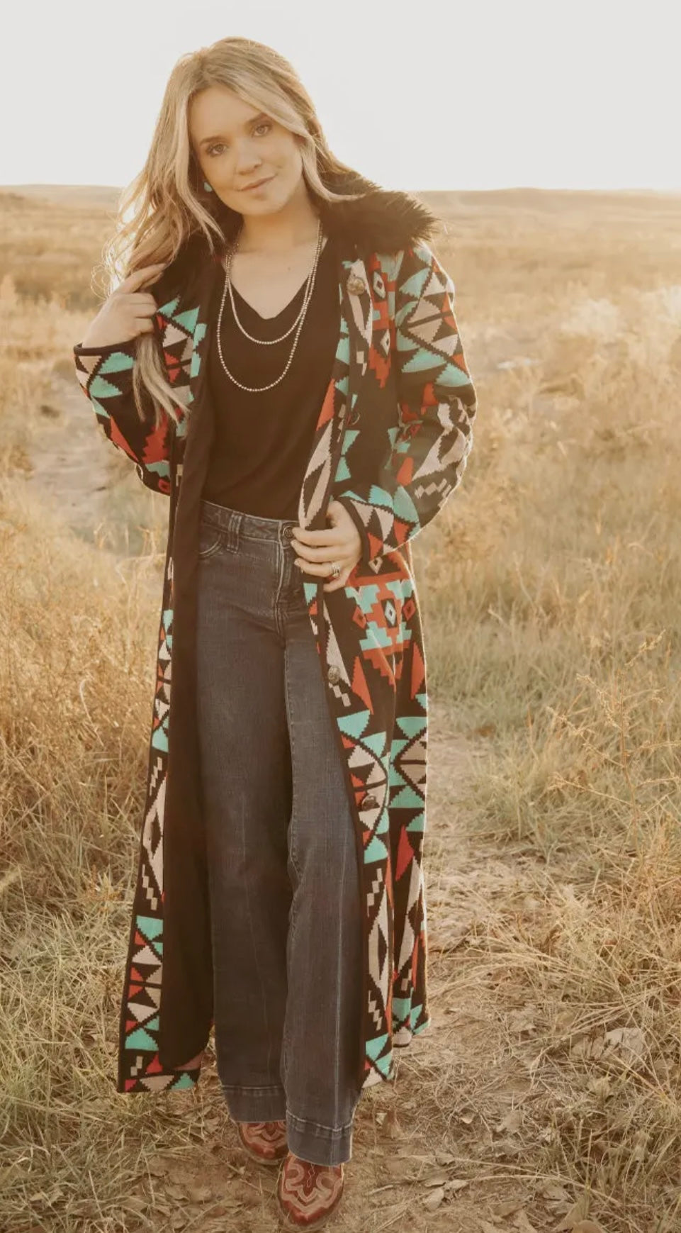 Azteca Chic Knit Duster