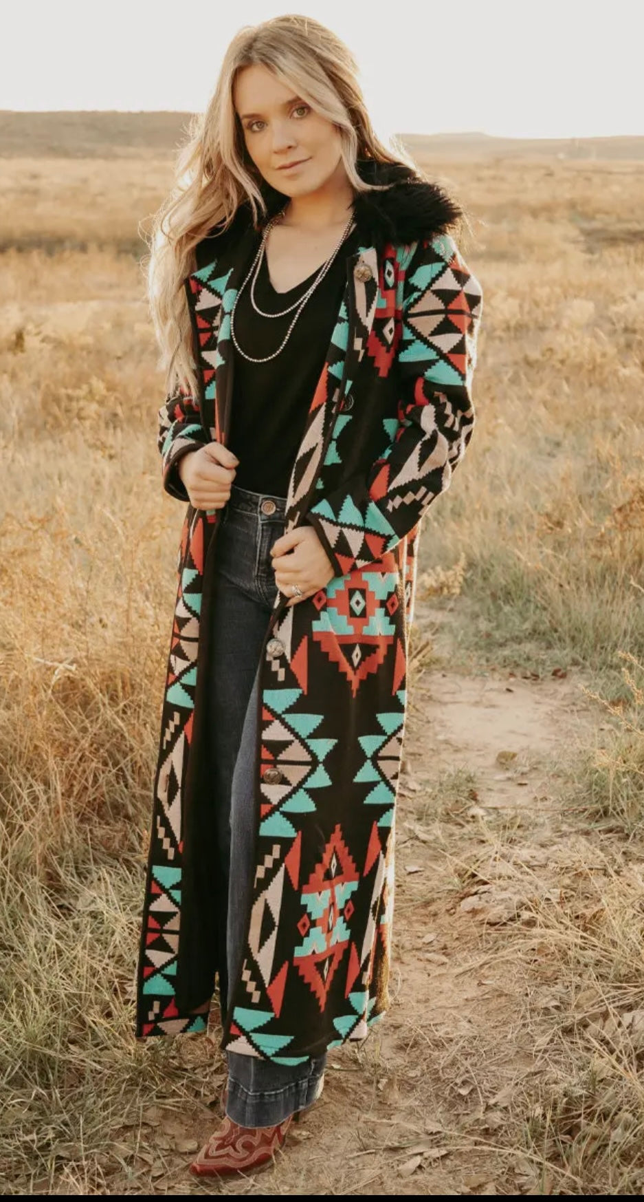 Azteca Chic Knit Duster