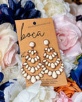 Ivory Semi-Stone Chandelier Earrings