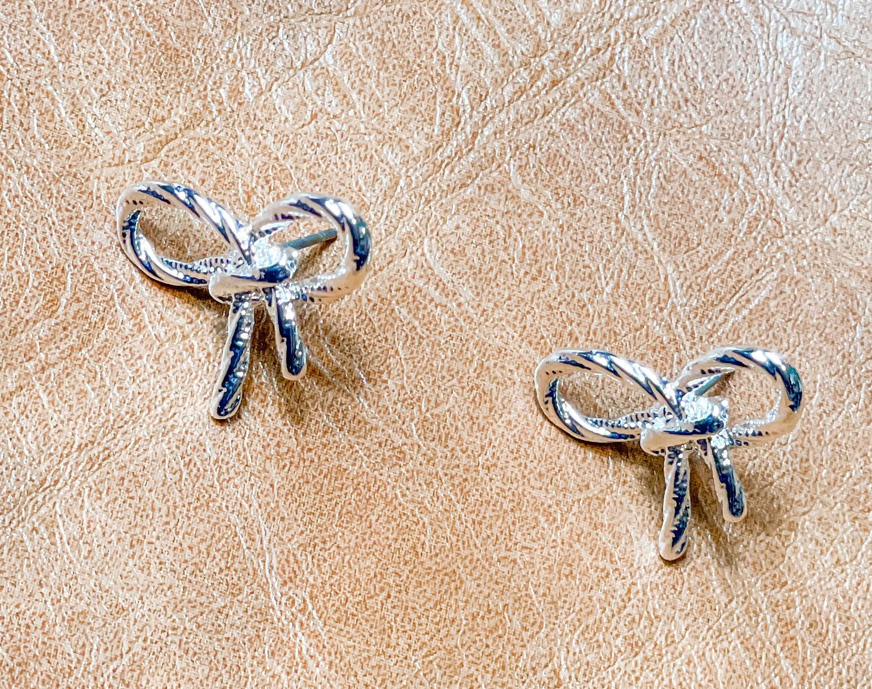 Rope Bow Stud Earrings