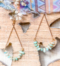 Sea Blue Chip Stone Dangle Earrings