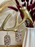 Brown Spotted Dangle Earrings