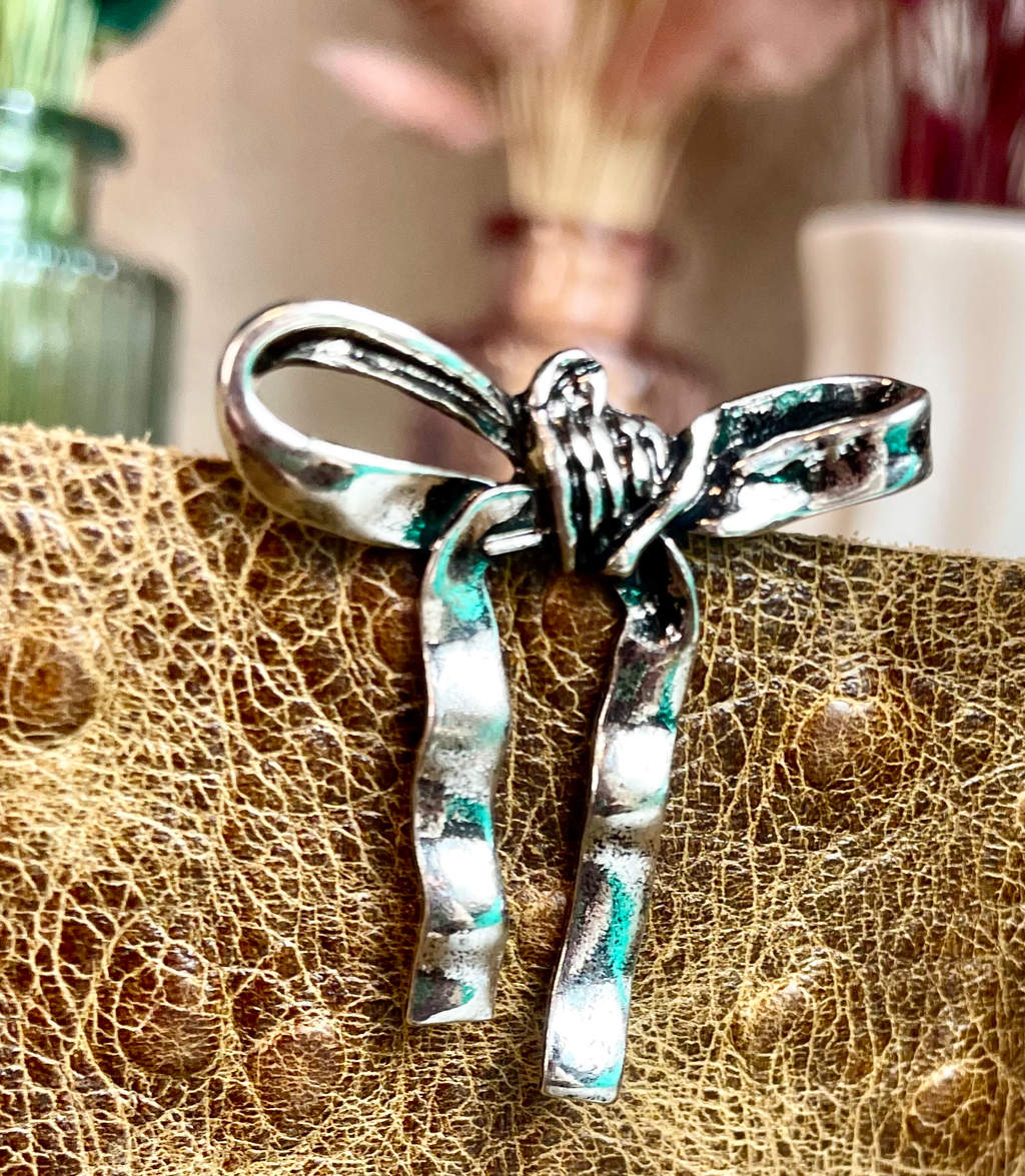 Silver Bow Knot Stud Earrings