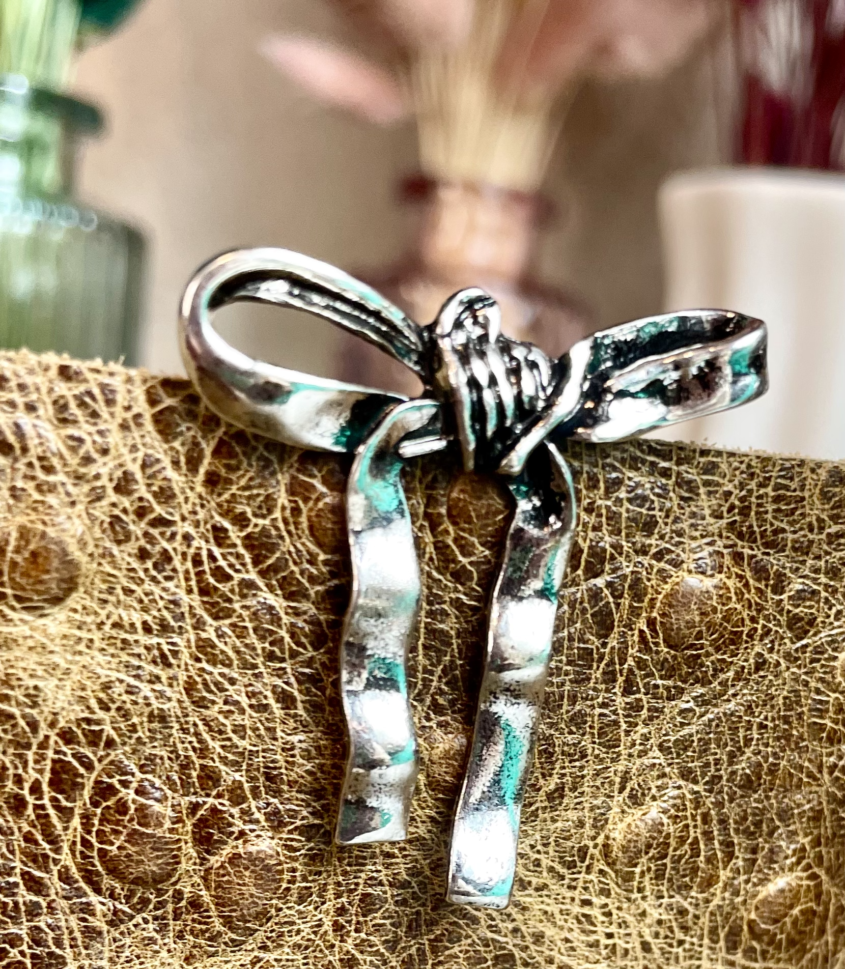 Silver Bow Knot Stud Earrings